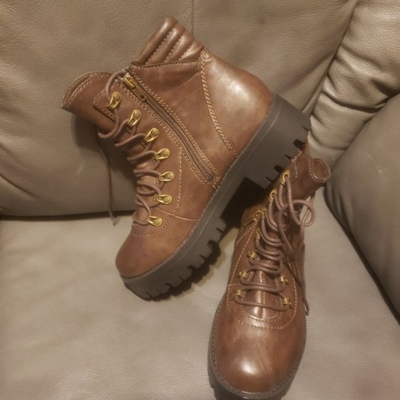 LEATHER CHUNKY BROWN BOOTS - Picture 5 of 5